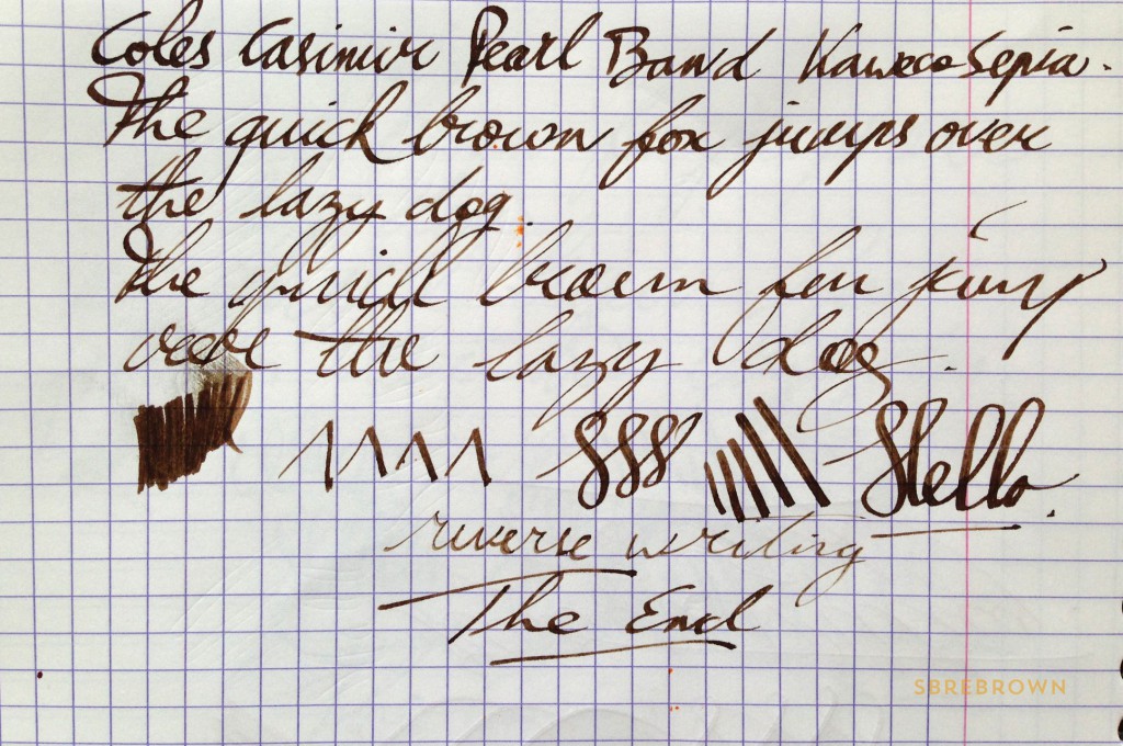 Coles Casimir Pearl Band Fountain Pen Writing Sample