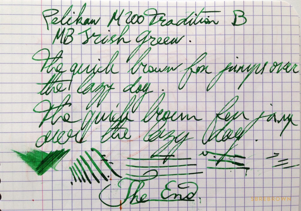 Pelikan M200 Tradition Broad Nib Writing Sample